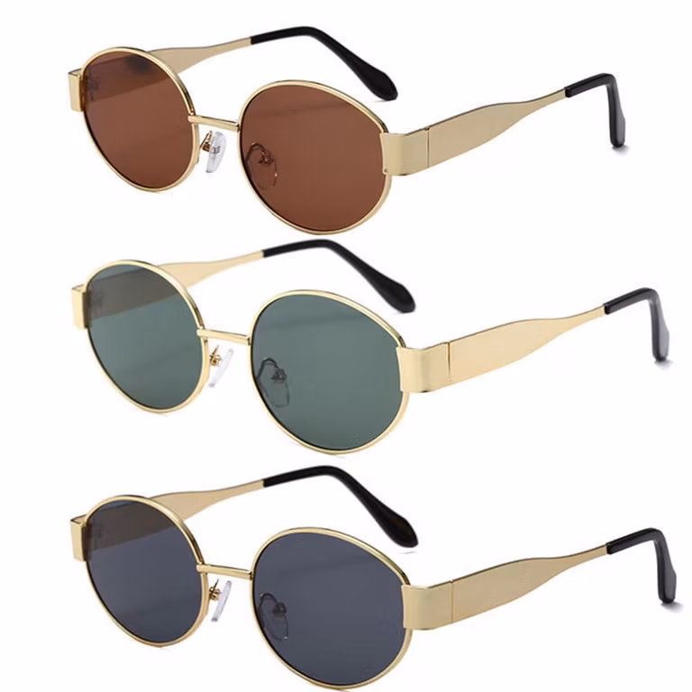 AMAZON: 3 Piezas Lentes de Sol Ovalados para Mujer Dama y Hombre, Gafas de Sol Retro Moda Protección UV400