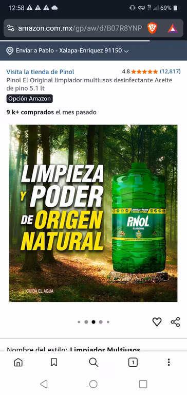 Amazon: Pinol el original 5.1 litros precio c/u comprando 3 piezas