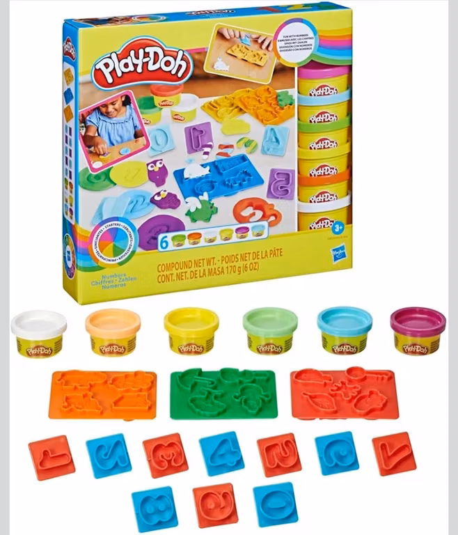 Amazon Play-Doh Set de Números 0-9 con Compuesto de Modelado y 6 Latas de Colores