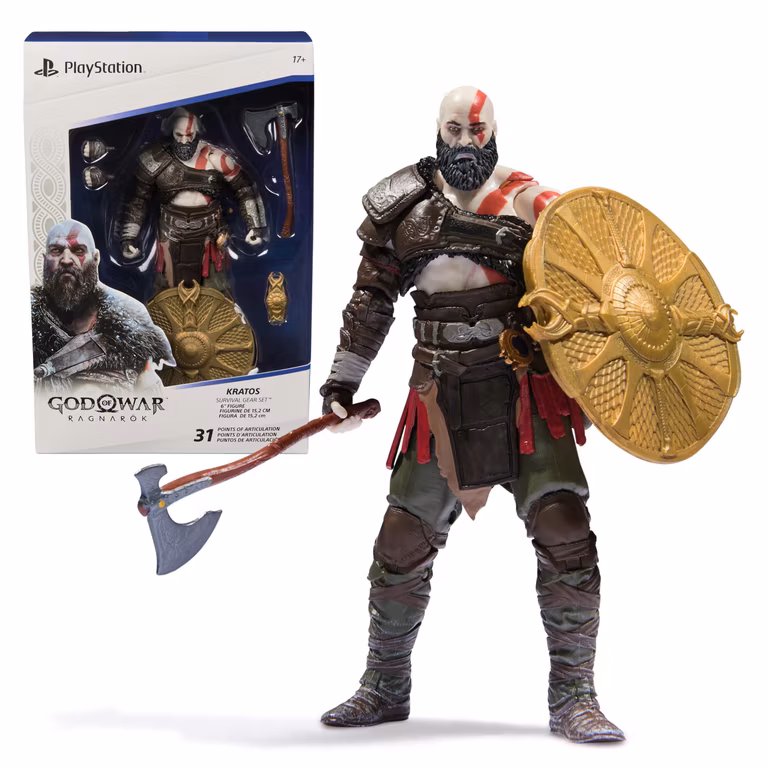 Amazon: PlayStation God of War Ragnarök, Figura de Acción de Kratos de 15 Cm con 5 Accesorios