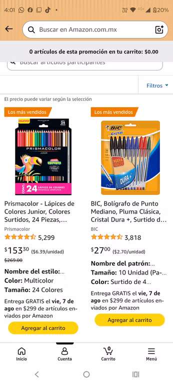 Amazon: Prismacolor 24 piezas .... $459 por 4 paquetes
