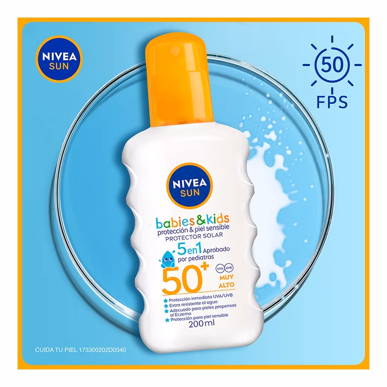AMAZON: Protector Solar Corporal NIVEA SUN Protección & Piel Sensible Kids FPS 50+ 200Ml, Spray Sin Fragancia