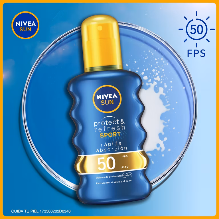 AMAZON: Protector Solar Corporal NIVEA SUN Protect & Refresh Sport En Spray FPS 50+ 200Ml, Rápida Absorción (Planea y Ahorra)