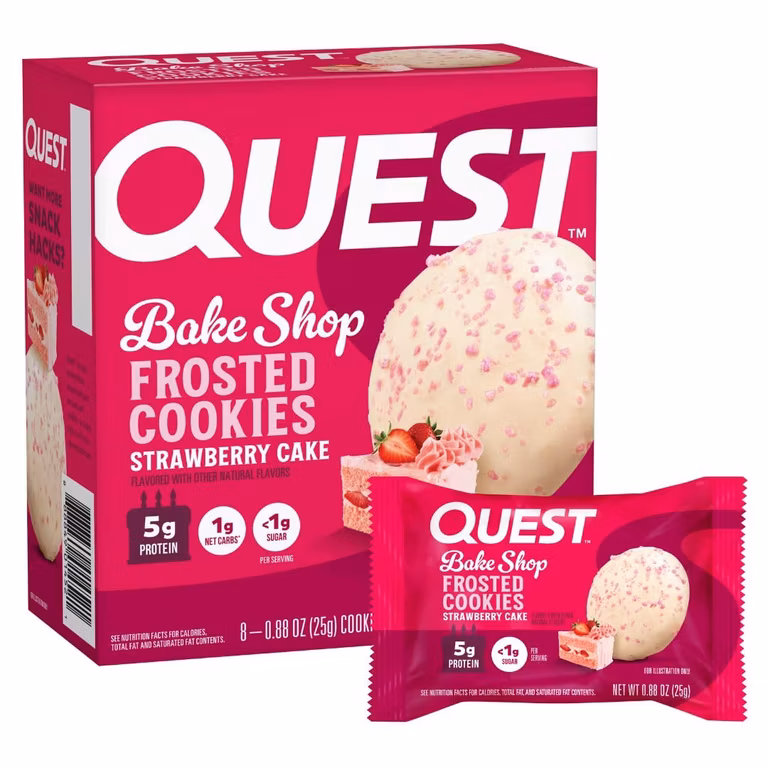 AMAZON: Quest Nutrition Frosted Cookies sabor Pastel de Fresa - 8 Piezas