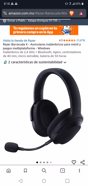 Amazon: Razer Barracuda X - Auriculares inalámbricos para móvil y juegos multiplataforma - Windows