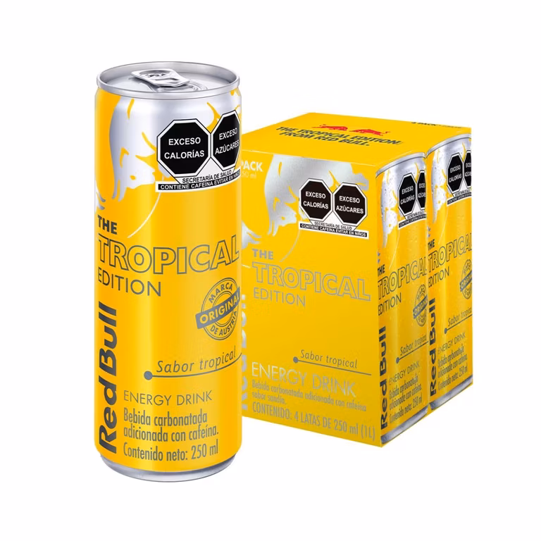Amazon: Red Bull Bebida Energética, Tropical, 250 ml, 4 latas.