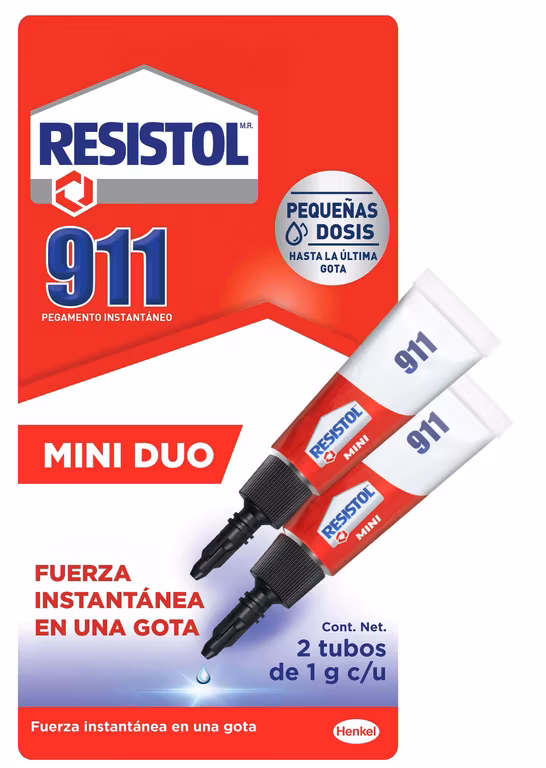 AMAZON: Resistol 911 Mini Duo adhesivo instantáneo, especial para usos de emergencia y reparación, adhiere amplia gama de materiales, 2X1g