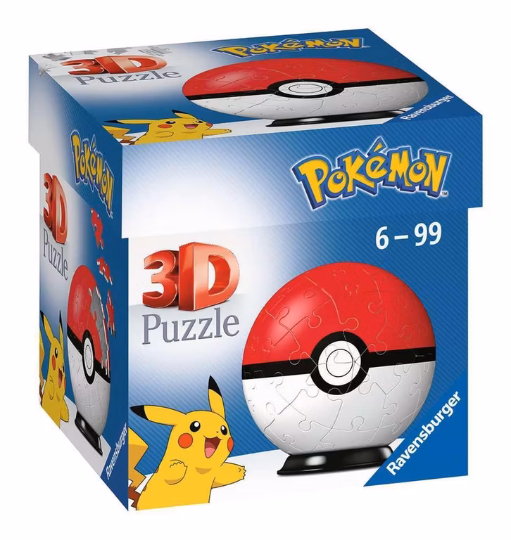 Amazon: Rompecabezas 3D Pokeboly Pokeball Pokémon Coleccionable | 54 Piezas en Total | Rompecabezas Premium y Modelo Coleccionable