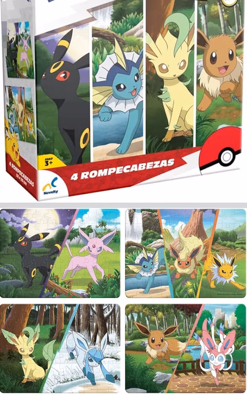 Amazon: Rompecabezas Pokemon 4 en 1