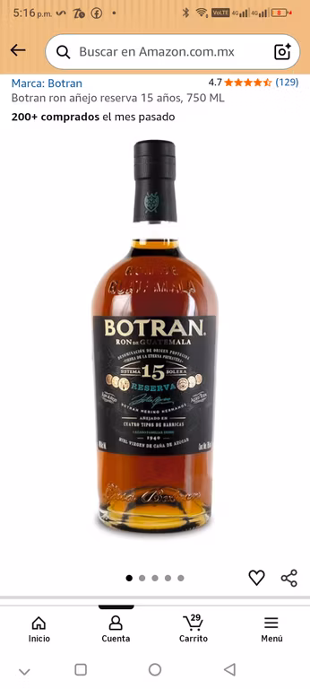 Amazon: Ron botran 15 | Planea y Ahorra