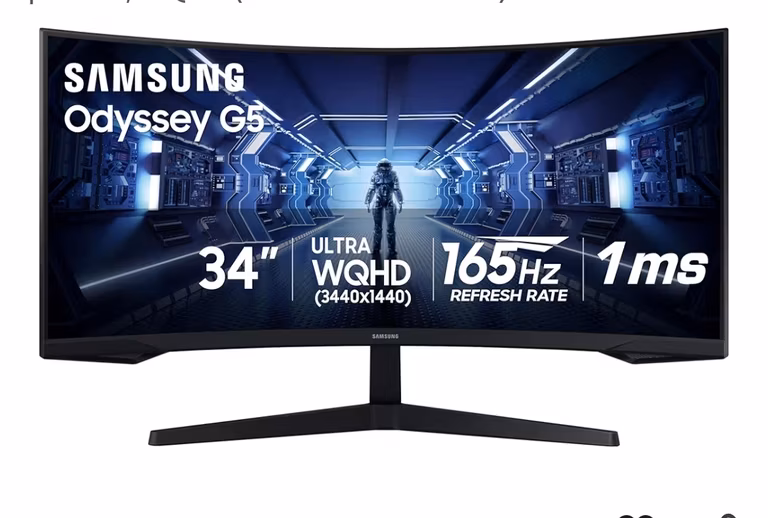 Amazon - Samsung Monitor de Juegos Ultra Ancho Odyssey G5 de 34 Pulgadas con visualización Curva (BANAMEX 120 horas)