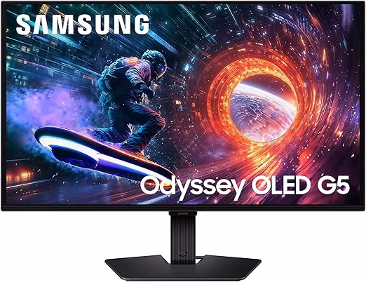 Amazon: Samsung Odyssey OLED G5 (G50SF) QHD y QD-OLED 27", 180 Hz ($6,367 con AMEX, $6,687 con Banorte, otros bancos $6,975)