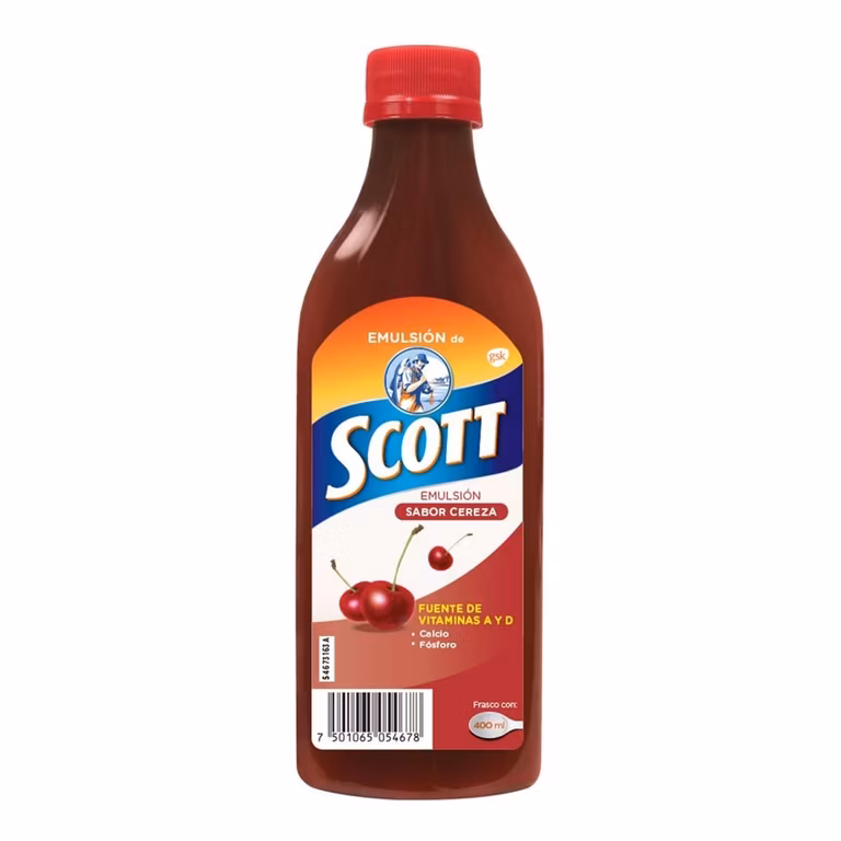 AMAZON: Scott Suplemento Alimenticio Multivitamínico, Vitaminas A y D, Sabor Cereza, 400ml