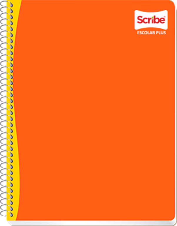 Amazon: Scribe, ESCOLAR_PLUS, Cuaderno Espiral Sencillo Profesional de Pasta Semi Rígida, Raya de 100 Hojas