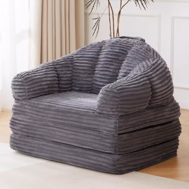 Amazon: Sofá Cama Plegable para Sala y Dormitorio, Sillón de Piso Convertible 2 en 1, Tela de Pana Suave, Base Antideslizante