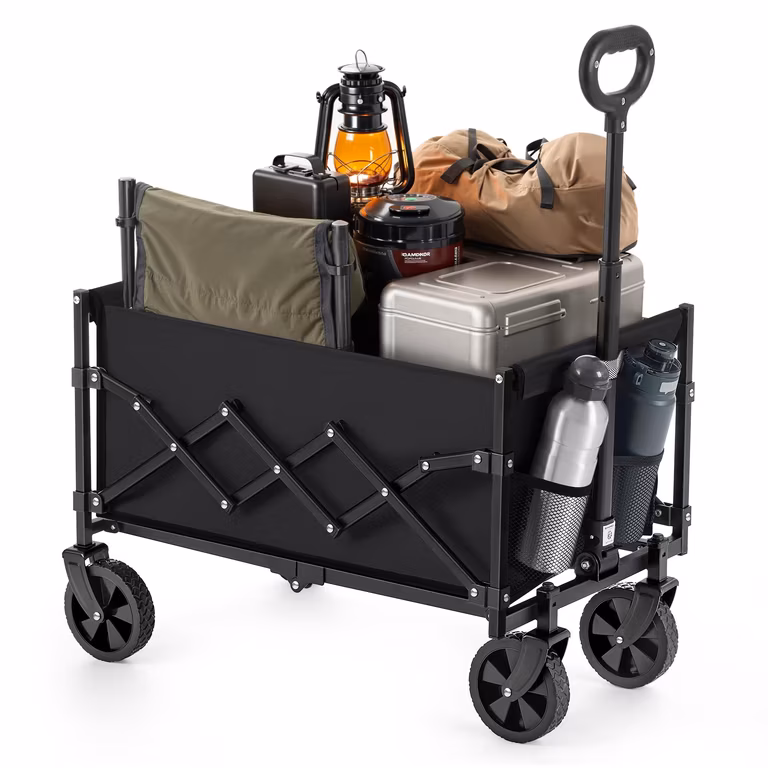 Amazon: SONGMICS Carro de Mano Plegable, Carrito de Jardín, con Asa, Carga de 180 kg, 90 L, Negro Tinta MGFW909B01