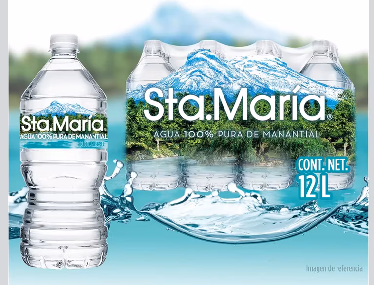 Amazon: Sta María agua pura de manantial 12 botellas de 1L | Planea y Ahorra