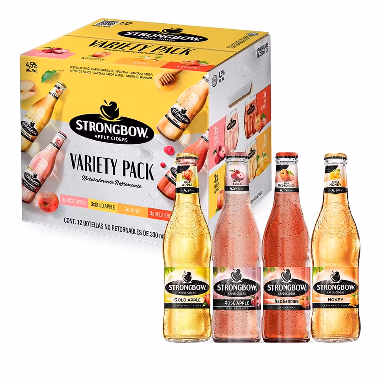 Amazon: Strongbow Sidra Variety Pack 12 Botellas de 330ml Sabores Mixtos