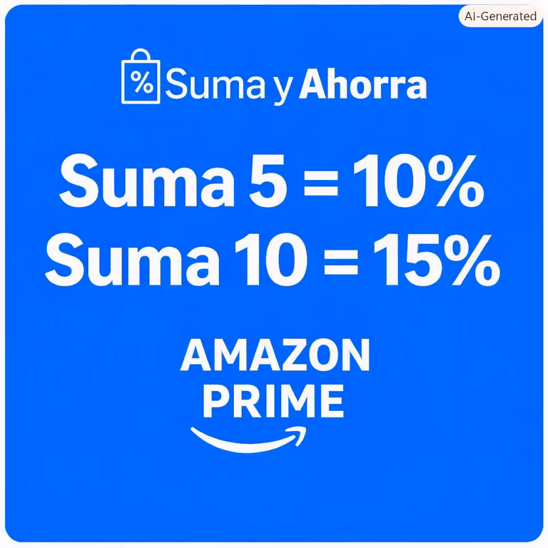 Amazon: Suma y Ahorra Ofrece 10% al Comprar 5 Artículos y 15% al Comprar 10, Ejemplo: 9 Pinol El Original 5.1 lt + 1 sopa $59 c/u)