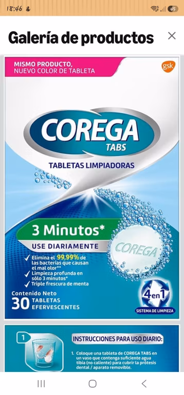 Amazon. Tabletas limpiadoras Corega | Planea y Ahorra