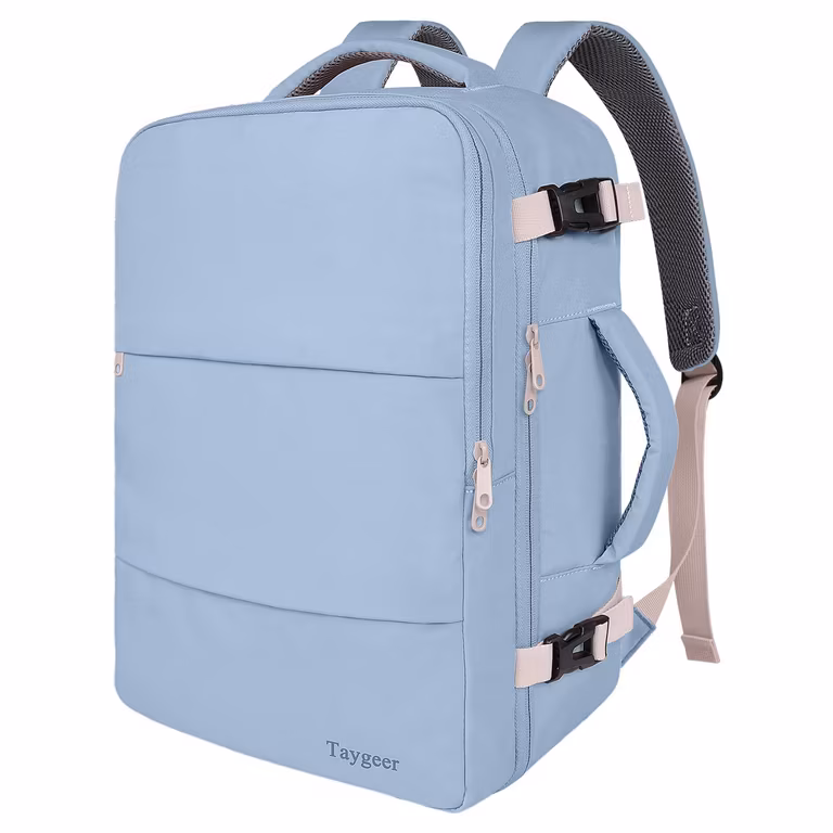 Amazon: Taygeer Mochila de Viaje 10 kg Avión 35L, bolsa para zapatos, bolsillo impermeable, correa para equipaje,