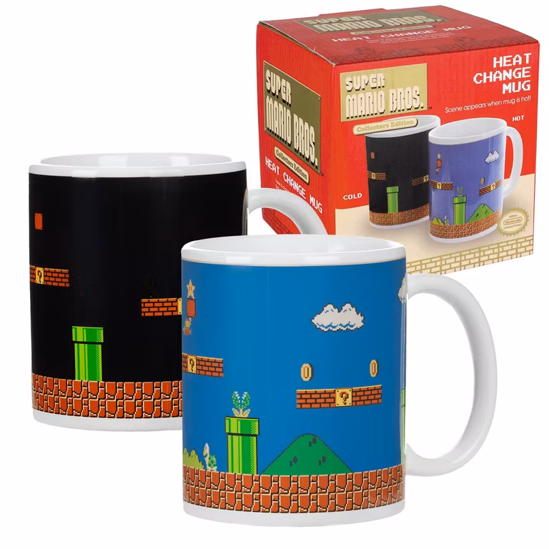 Amazon: Taza Mario Bros que Cambia con Calor - Taza Oficial Nintendo, Retro Gamers, 300ml