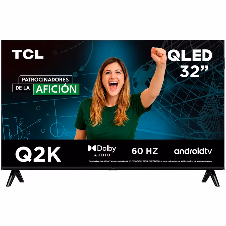 Amazon: TCL Smart TV Pantalla 32" 32Q2K Android TV HD QLED Google Cast | Alexa | 2K HDR10| NITS 300 | Panel 60 Hz | Dolby Digital+