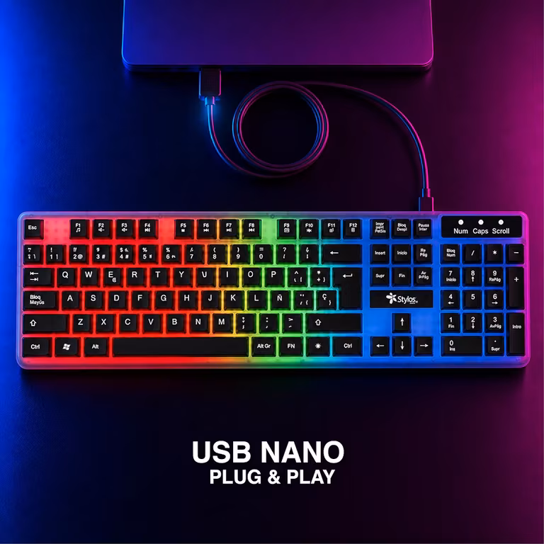 Amazon: Teclado gamer USB RGB Membrana