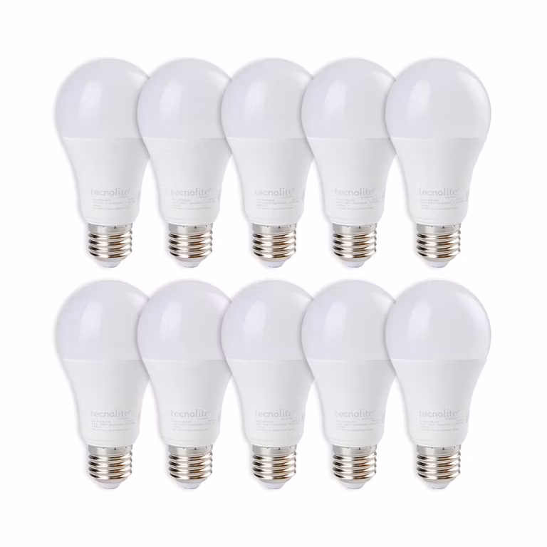 Amazon: Tecnolite Paquete de 10 Focos Led A19 14 W y 1300 Lumens, Luz Fría