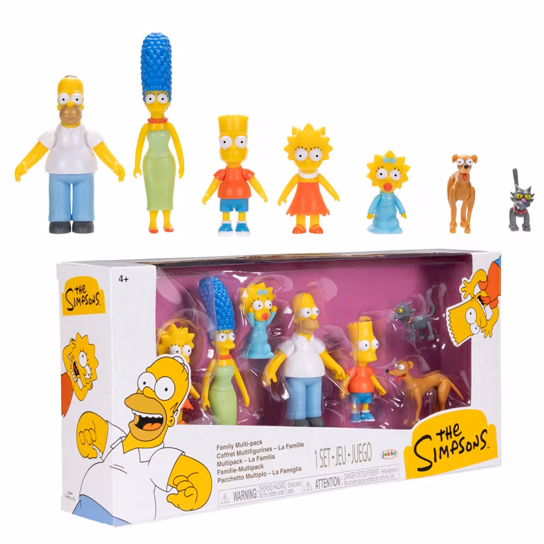 Amazon: The Simpsons JAKKS Pacific Set de Figuras Familia Simpson Escala 2.5″ – Homer, Marge, Bart, Lisa y Maggie con Diseño Coleccionable