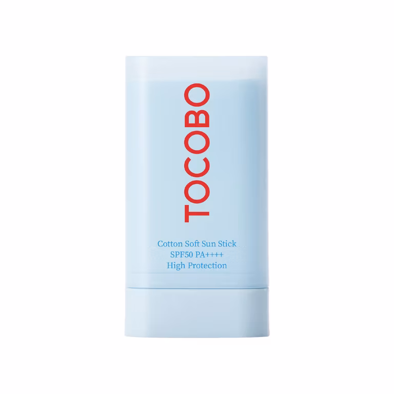 Amazon, Tocobo cotton soft sun stick SPF50+PA+++19g barra solar suave de algodón solar facial vegana con acabado mate