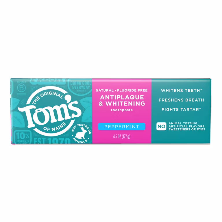 Amazon: 2 Tom's of Maine Pasta Dental sin Flúor Blanqueadora Antiplaca 127g | Planea y Ahorra