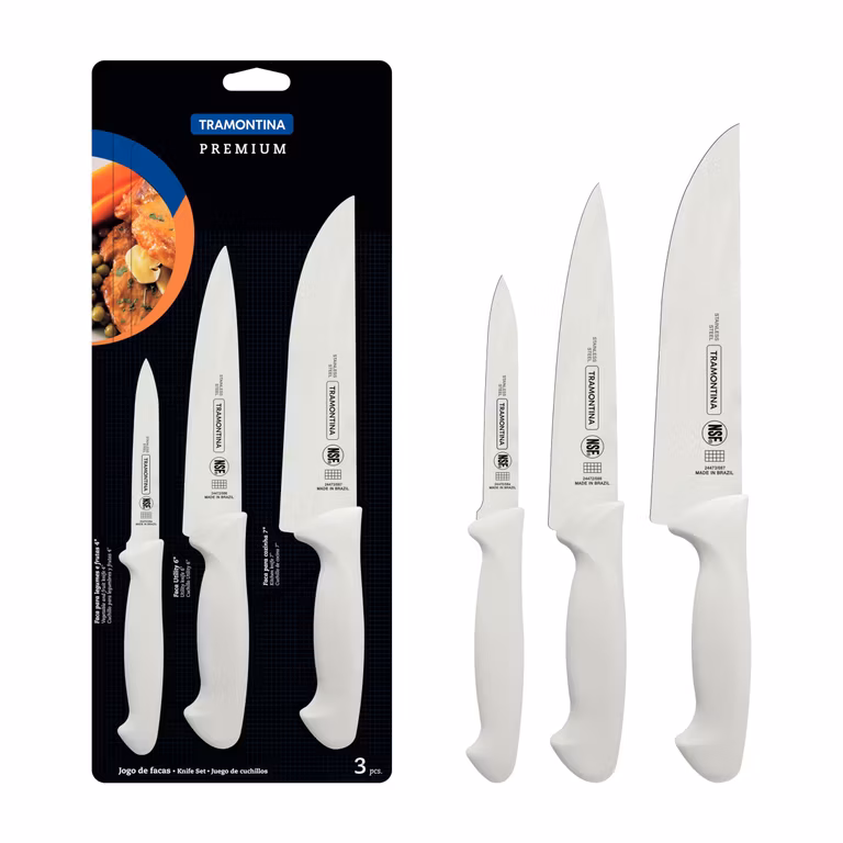 AMAZON: TRAMONTINA - Juego de Cuchillos Premium, Incluye 3 Piezas