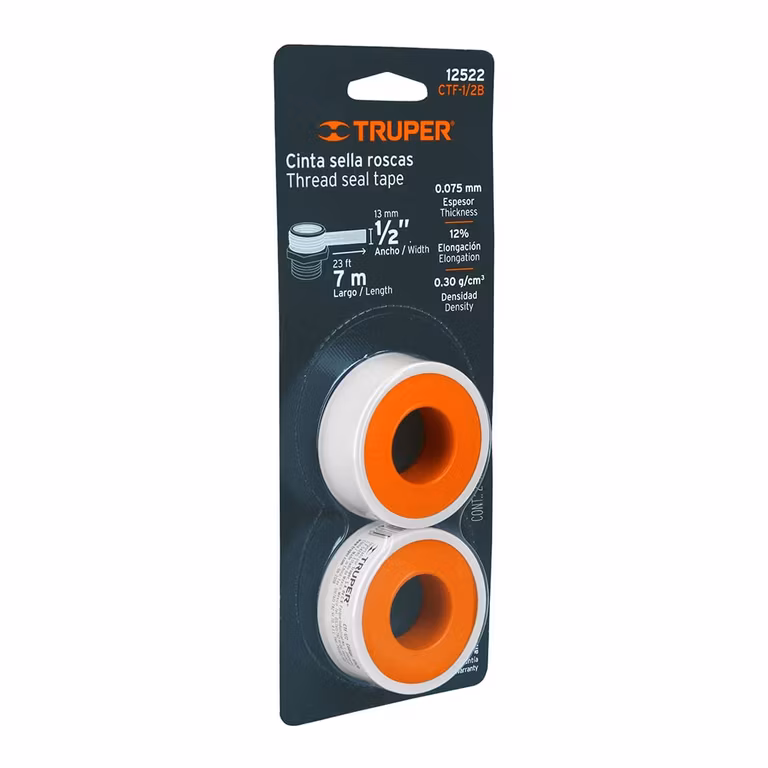 Amazon: Truper CTF-1/2B, Cinta sella roscas, uso general, 7 m, en blister