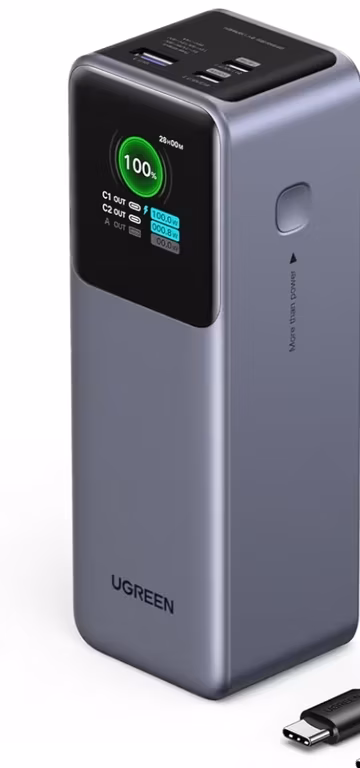 Amazon: UGREEN 25000mAh 200W Nexode Power Bank Carga Rápida, Cargador Portátil Powerbank 2 USB C