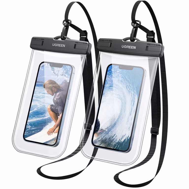 Amazon: UGREEN Funda Impermeable para Celular, Bolsa contra Agua Waterproof, hasta 7.2 Pulgadas, 2 Pack