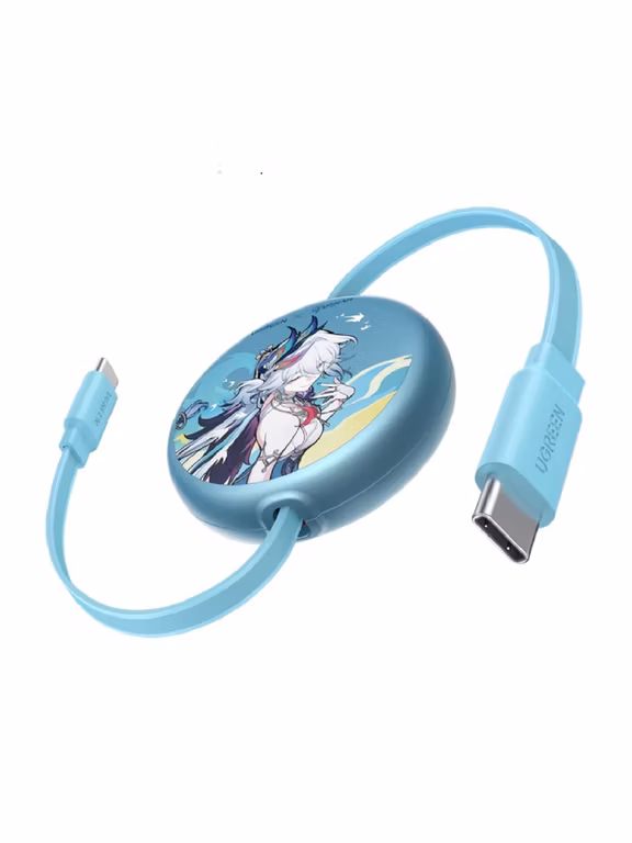 Amazon: UGREEN x Honkai Star Rail Edición 100W Cable USB C Retráctil, 1M, Azul | Yao Guang Cable 4 Longitudes Ajustables(36/60/82/100cm)
