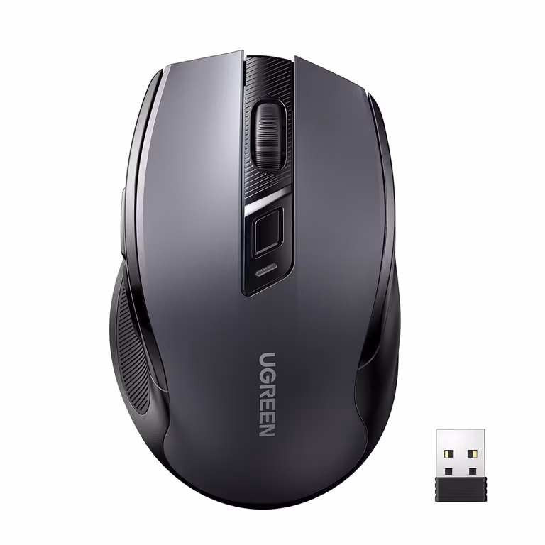 AMAZON: UGREEN Silencioso Mouse Inalámbrico 2.4 GHz con Receptor USB, 15M de Conexión, PC, Portátil, Macbook, Windows 11 10, macOS, Linux