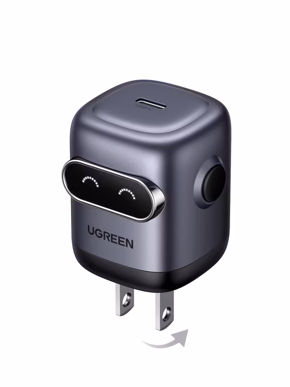 Amazon: UGREEN Uno 30W Nexode Cargador Tipo C GAN Robot, Soporta SFC Carga Rápida, con Pantalla de Inteligente. - Prime Day