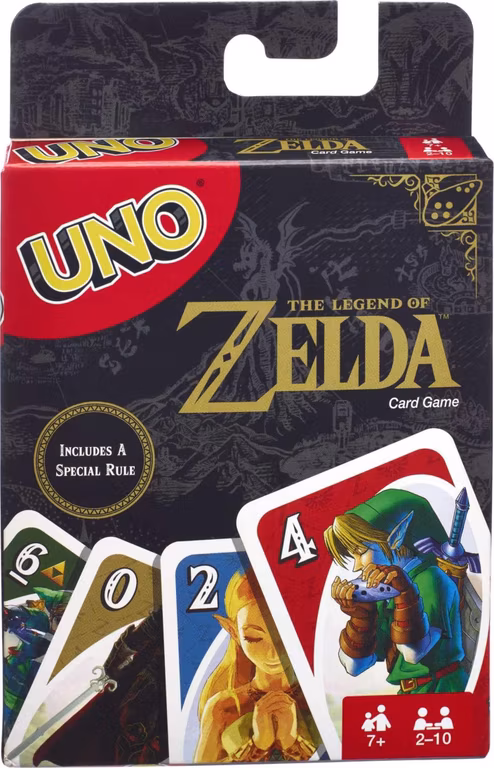 Amazon: UNO The Legend of Zelda Juego de Cartas con Carta Trifuerza y Acciones Clásicas, 112 Cartas