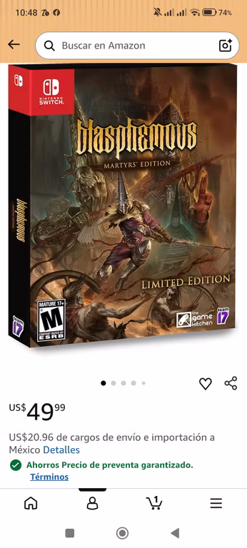 Amazon USA: Blasphemous martyrs edition Nintendo Switch