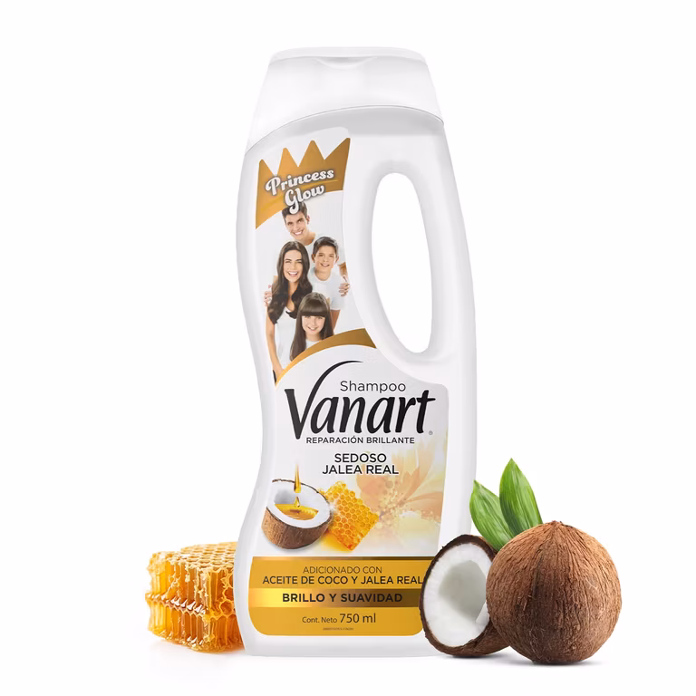 Amazon: VANART Shampoo Reparación Brillante y Nutrición, Con aceite de coco natural y miel, Botella con 750ml