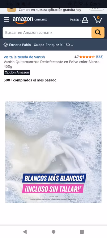 Amazon: Vanish Quitamanchas en polvo 450 gr