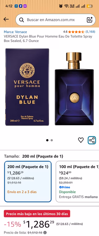 Amazon - VERSACE Dylan Blue Pour Homme Eau De Toilette Spray Box Sealed, 6.7 Ounce ( 200ml)