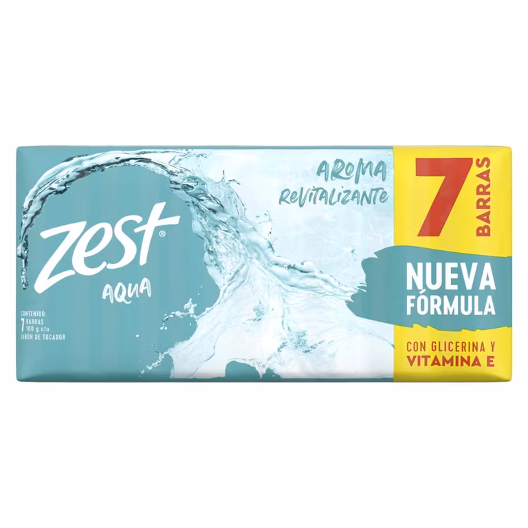 Amazon: Zest Jabón en Barra Aqua 100 g x 7