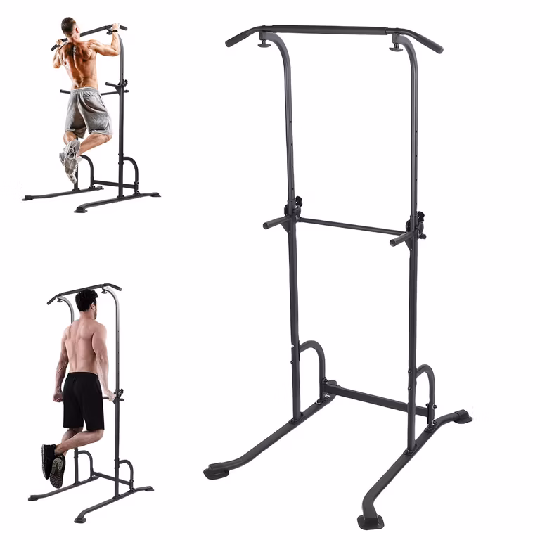 Barra de Dominadas, imnasio en casa multifuncional, Soporte de Barra de Inmersión Ajustable en Altura, capacidad de 150 kg