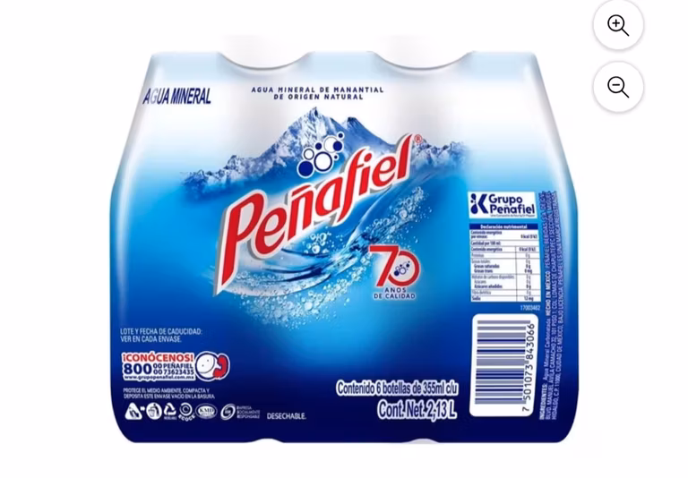 Bodega Aurrera: Agua Mineral Peñafiel 355ml paquete de 6