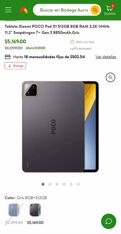 Bodega Aurrera: Bodega Aurrerá: Tableta Xiaomi POCO Pad X1 512GB 8GB RAM