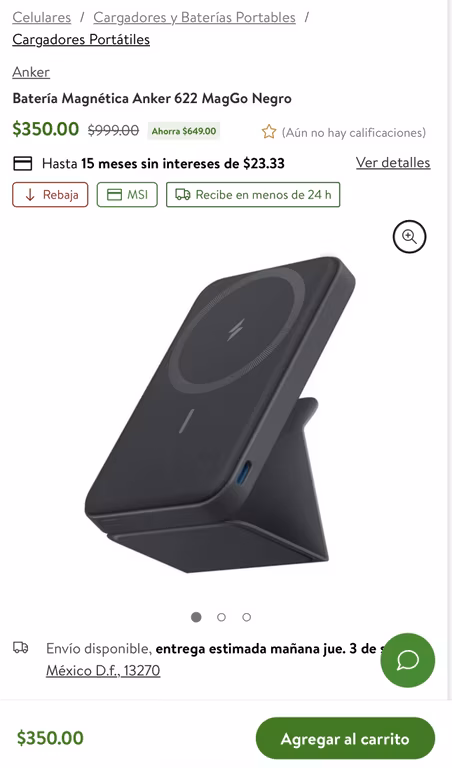 Bodega Aurrera: Powerbank anker