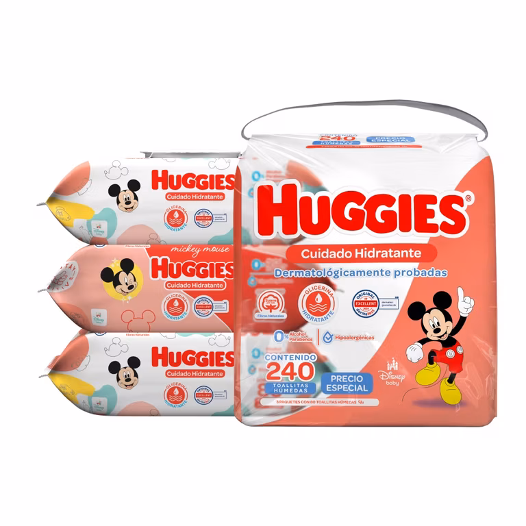 Bodega Aurrera: Toallitas húmedas para bebé Huggies Cuidado Hidratante 240 piezas